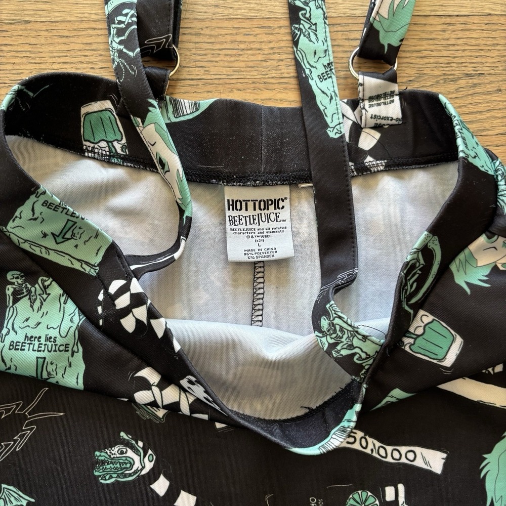 Hot Topic Beetlejuice Skirt Suspenders Women's Size L - Picture 3 of 6